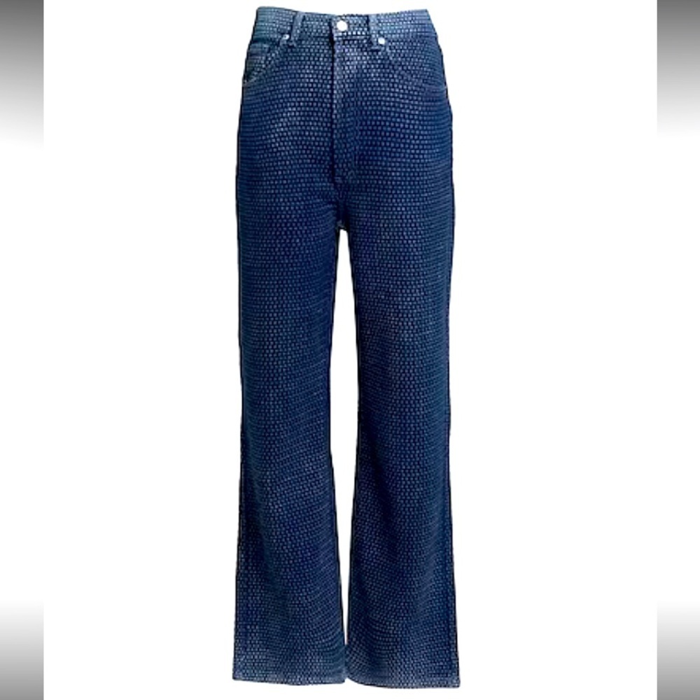Topshop kort denim knit  flares high rise winter woven casual jeans 120$ pants